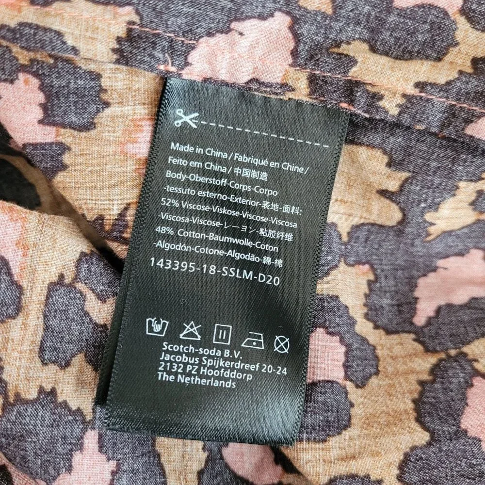 Scotch & Soda Field Womens Shirt Size Small Animal Print Lightweight Collared - Picture 4 of 6